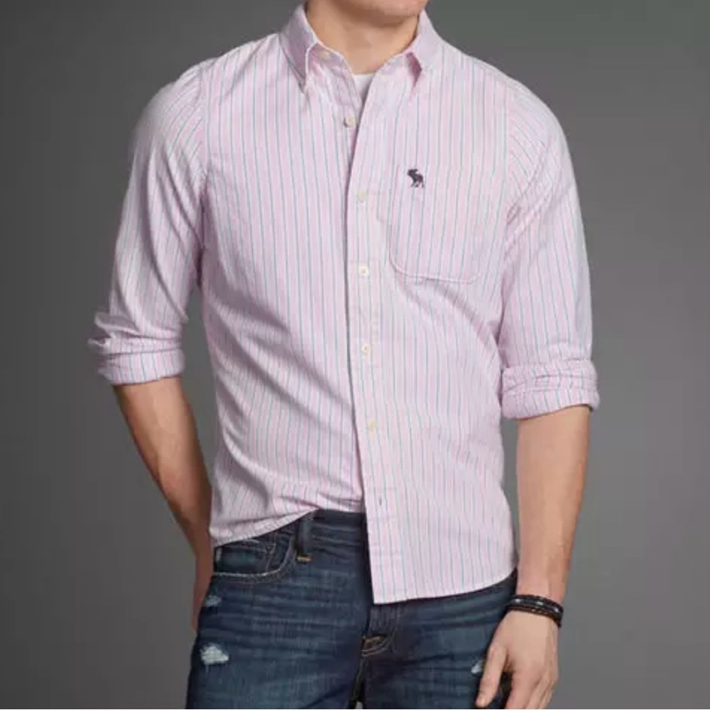 Abercrombie & Fitch Pink Casual Button Down Shirt